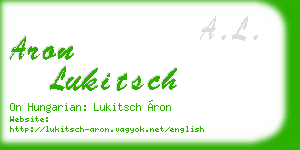aron lukitsch business card